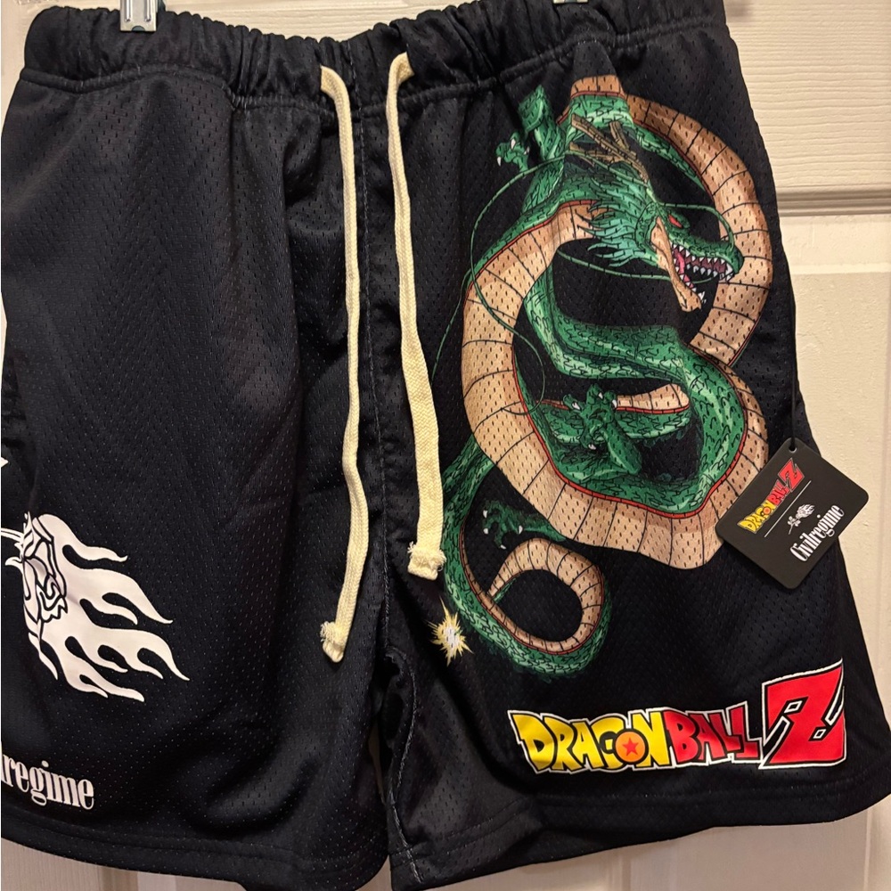 Civil Regime DBZ Shenron & The Rose Men’s Mesh Black Shorts Size Small BNWT - Picture 8 of 14